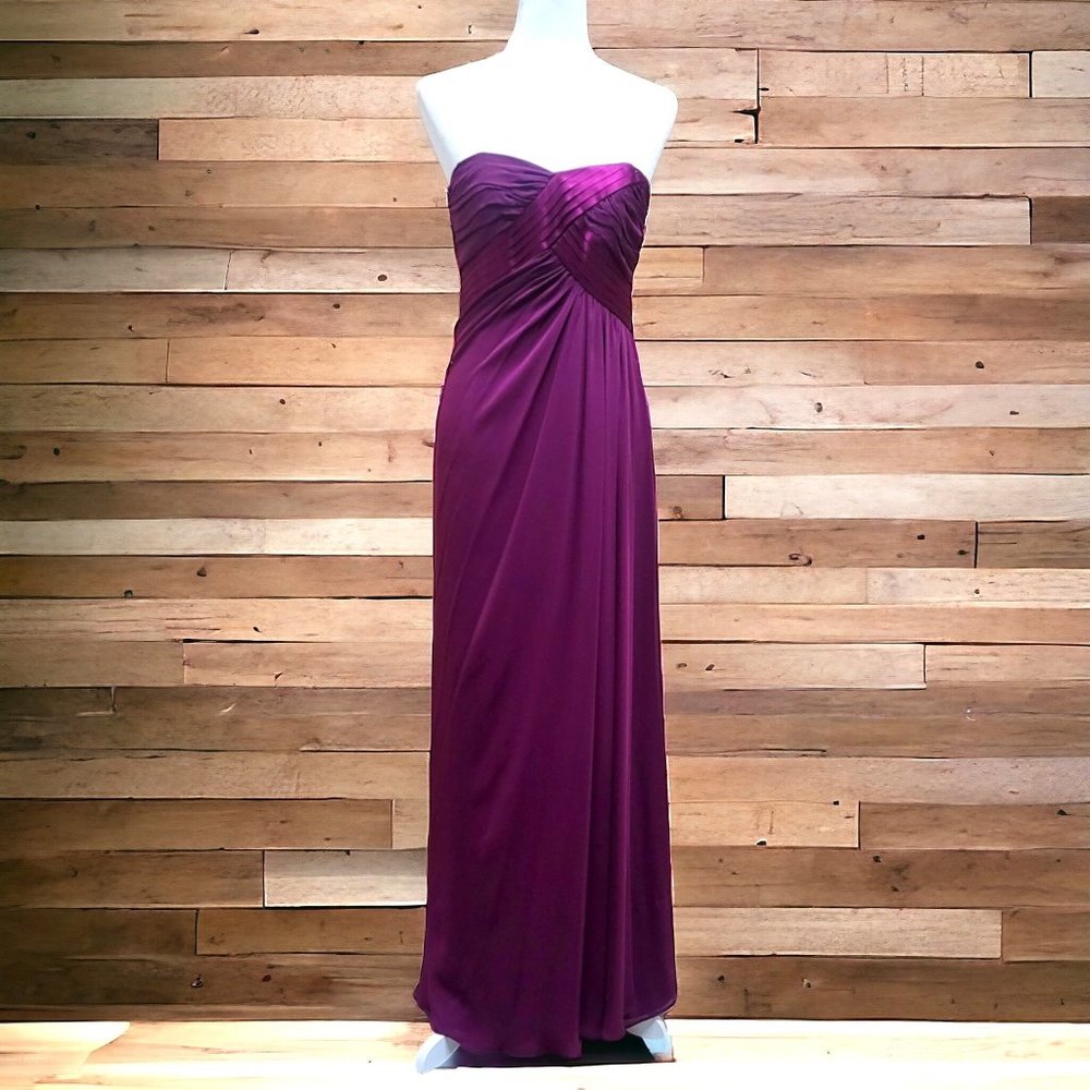 A.B.S Collection Allen Schwartz Strapless Evening Gown in Plum/Purple
